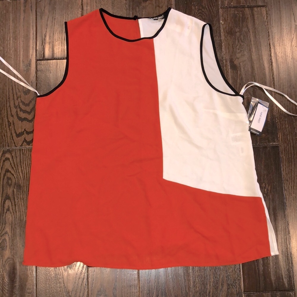 Nine west sienna combo color block blouse sleeveless size XLarge new with tags